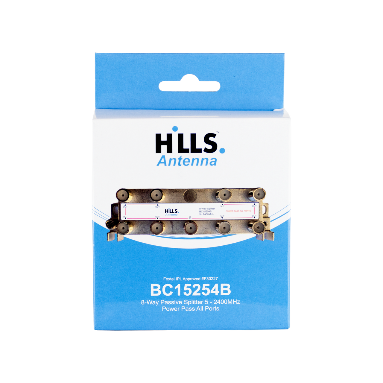 Hills Antenna BC15254B 8-Way Passive Splitter - Display Box