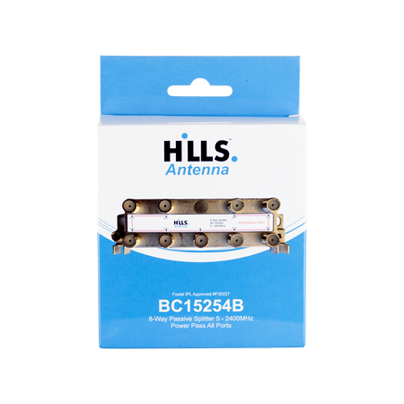 Hills Antenna BC15254B 8-Way Passive Splitter - Display Box