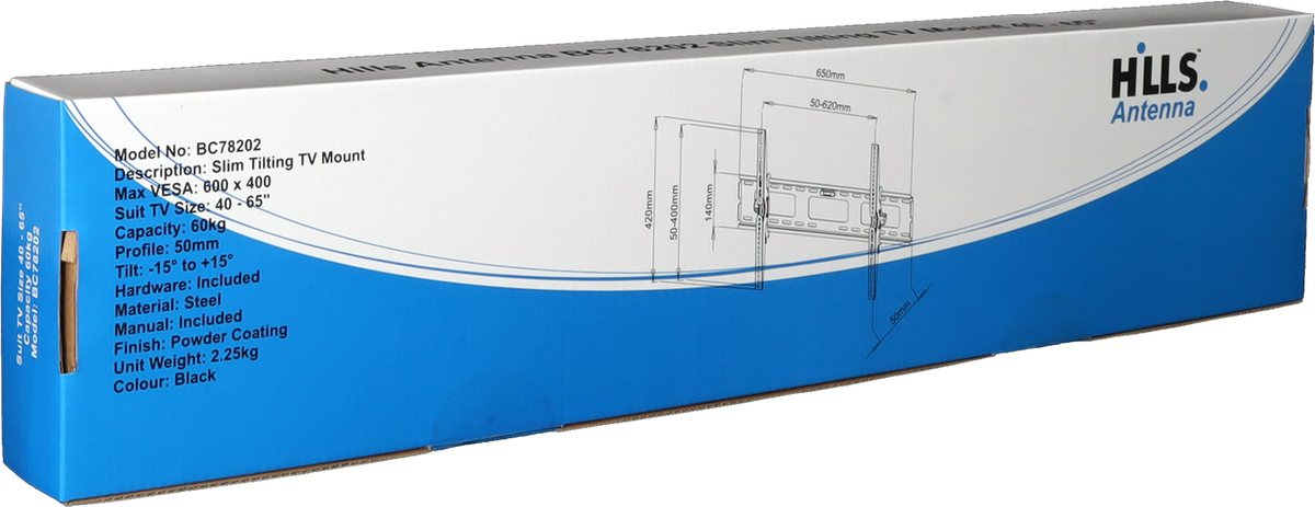 Hills Antenna BC78202 Slim Tilting TV Mount - 40" - 65"