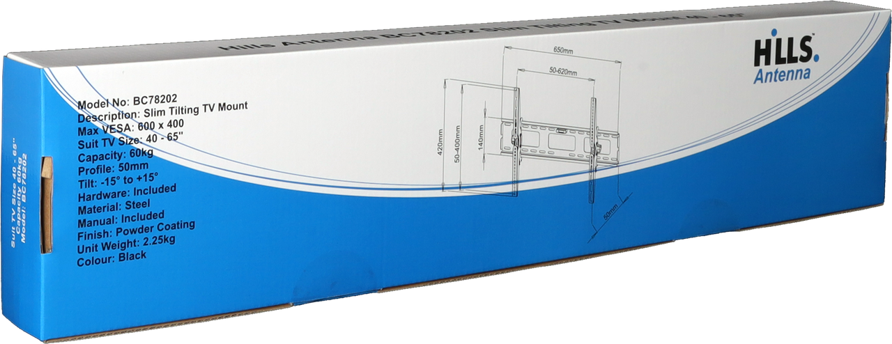 Hills Antenna BC78202 Slim Tilting TV Mount - 40" - 65"
