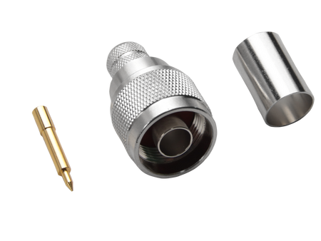 Hills Antenna N Connector Male Crimp for RG-213 Cable - Nickel Plated Body