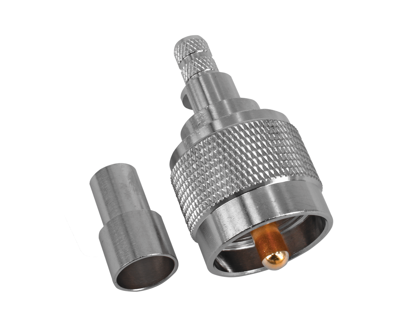 Hills Antenna UHF/PL-259 Connector Male Crimp for LL240 Cable - Nickel Plated Body