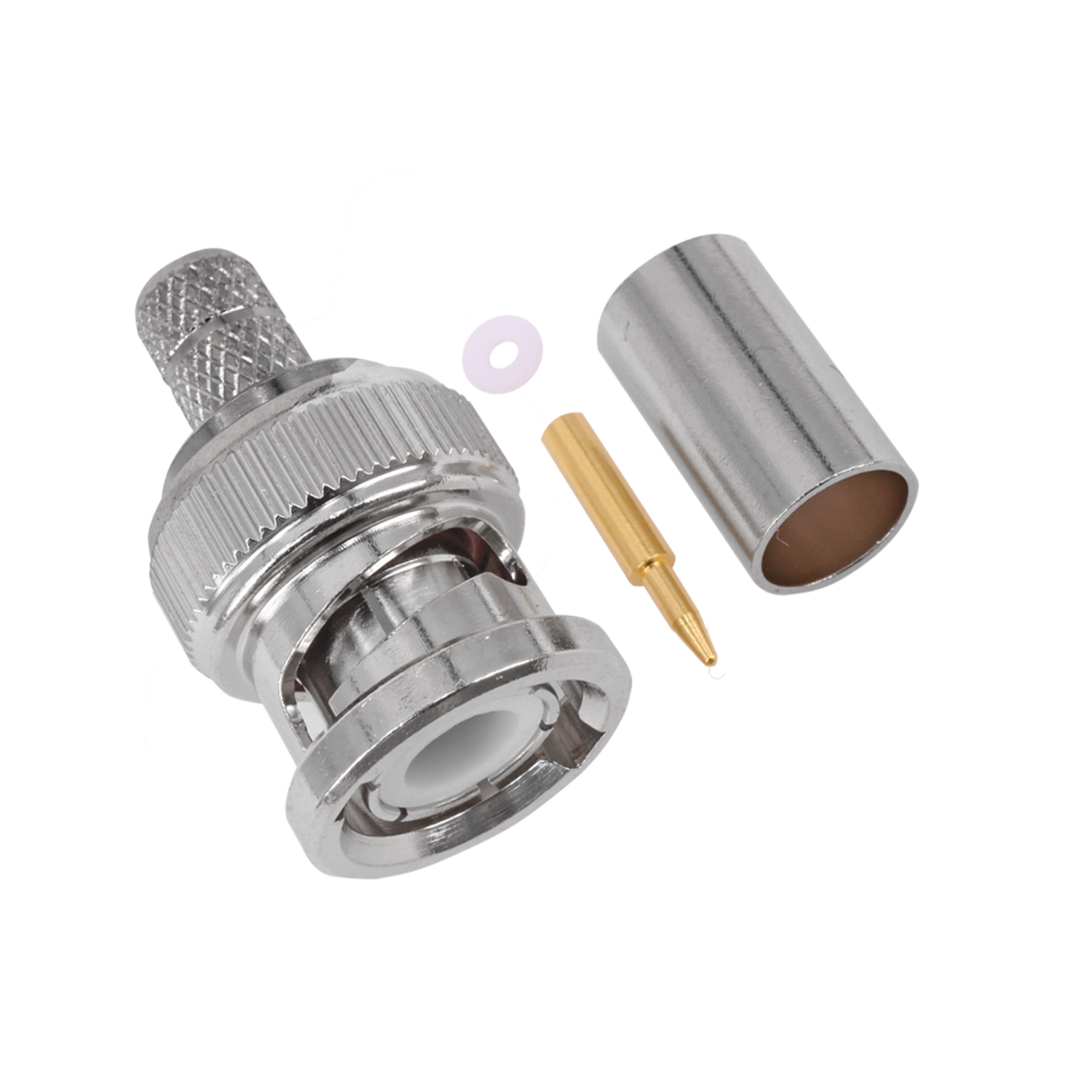 Hills Antenna BNC Connector Male Crimp for LL240 Cable - Nickel Plated Body