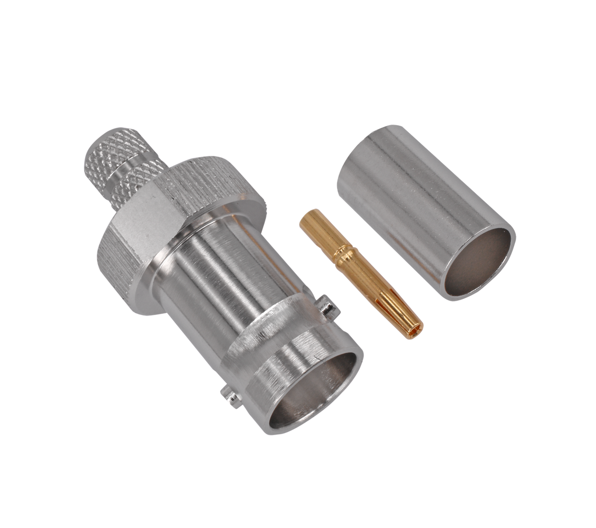 Hills Antenna BNC Connector Female Crimp for LL240 Cable - Nickel Plated Body