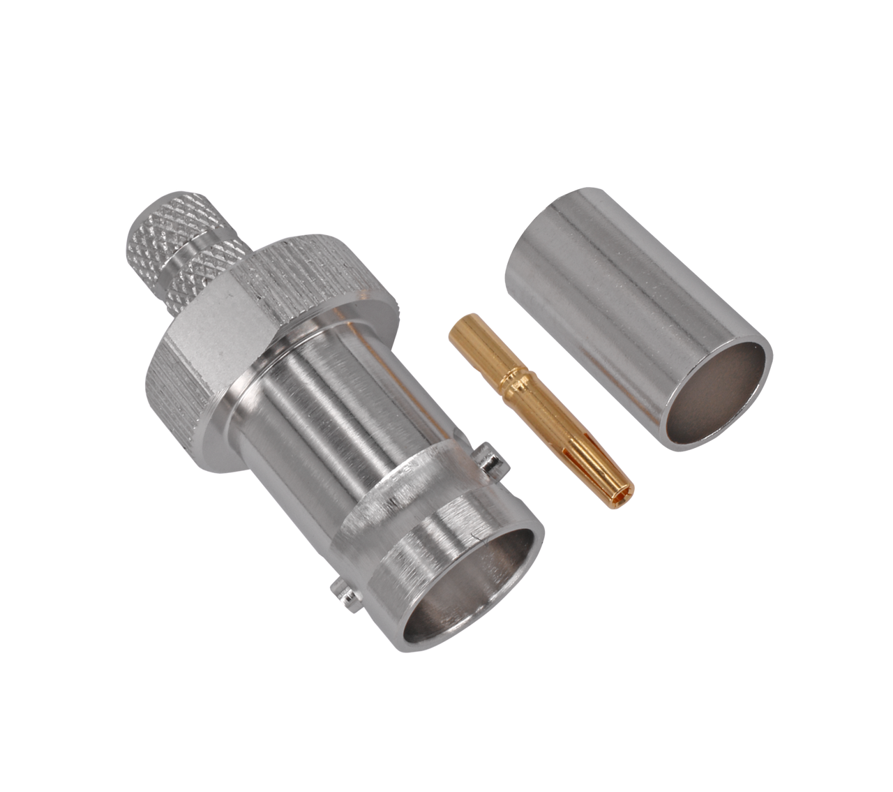 Hills Antenna BNC Connector Female Crimp for LL240 Cable - Nickel Plated Body