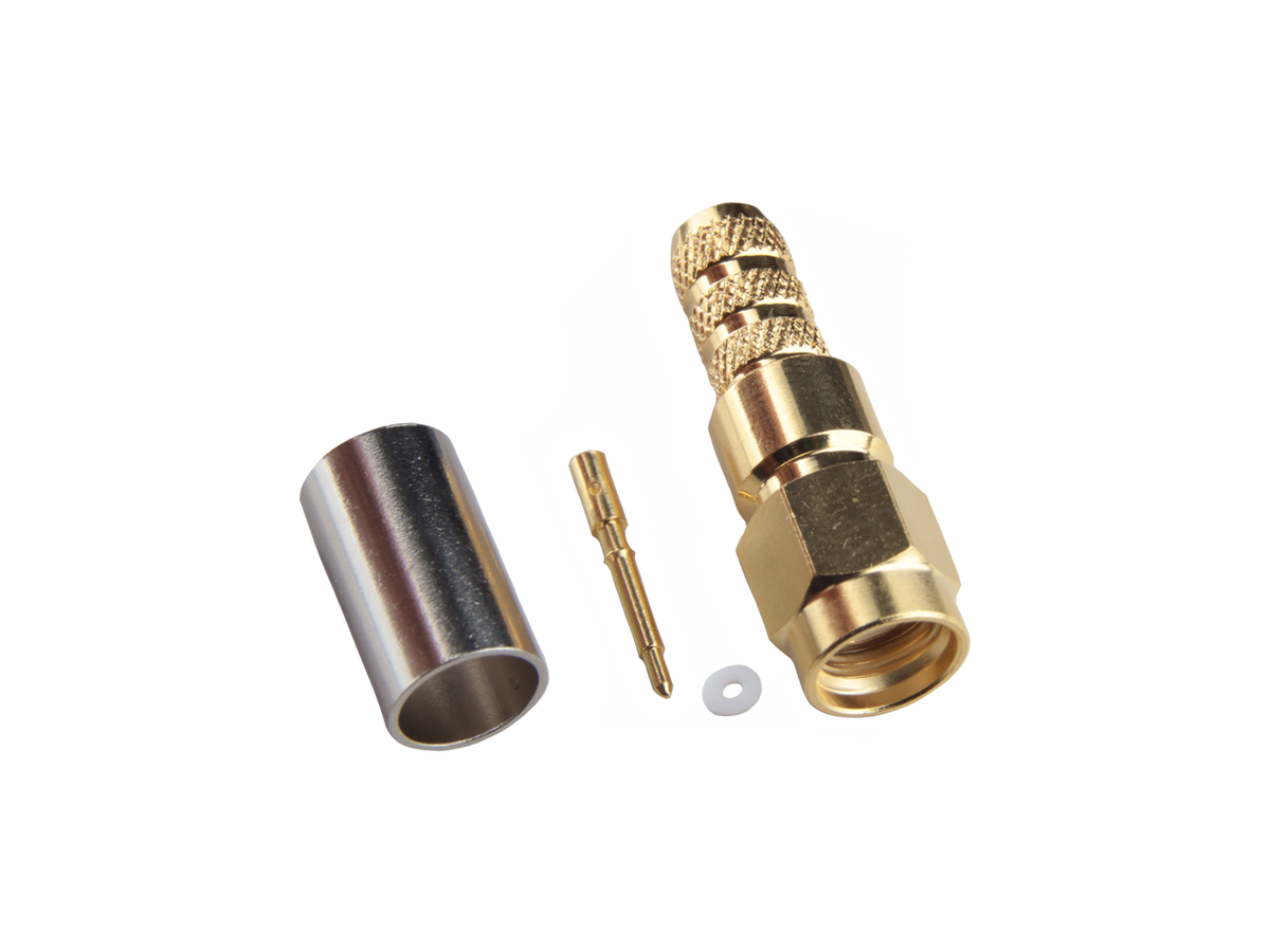 Hills Antenna SMA Connector Male Crimp for LL240 Cable - Gold Plated Body
