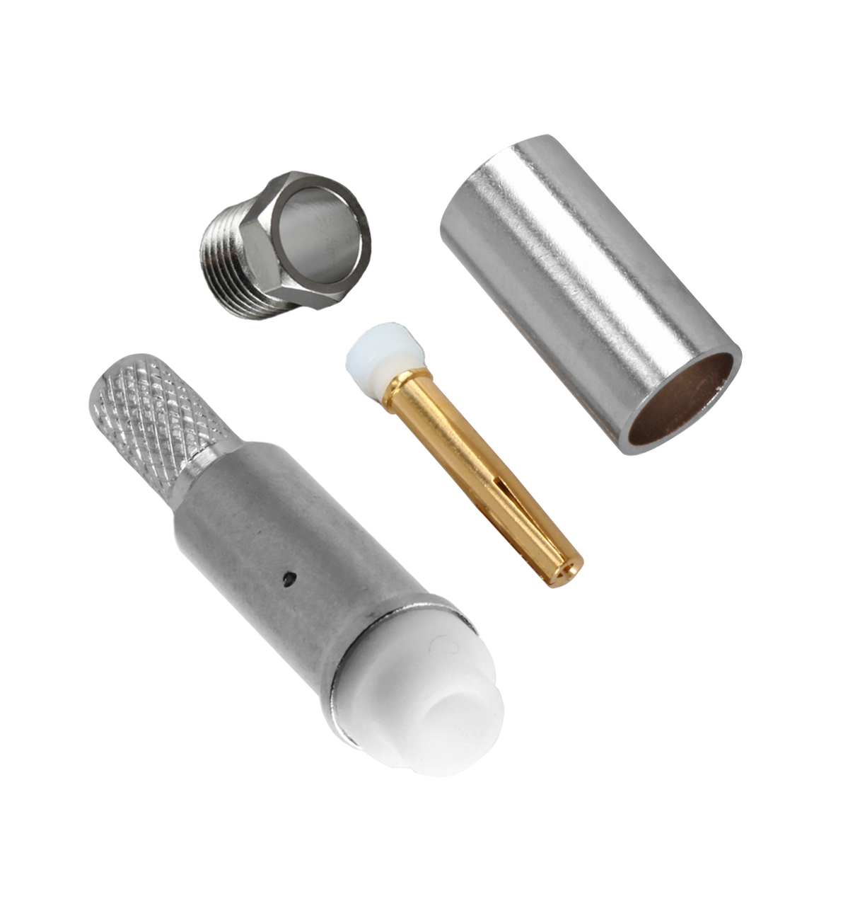 Hills Antenna FME Connector Female Crimp for LL195 & RG-58 Mini Cable - Nickel Plated Body