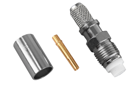 Hills Antenna FME Connector Female Crimp for LL240 - Nickel Plated Body