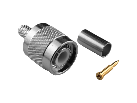 Hills Antenna TNC Connector Male Crimp for LL195 & RG-58 Mini Cable - Nickel Plated Body