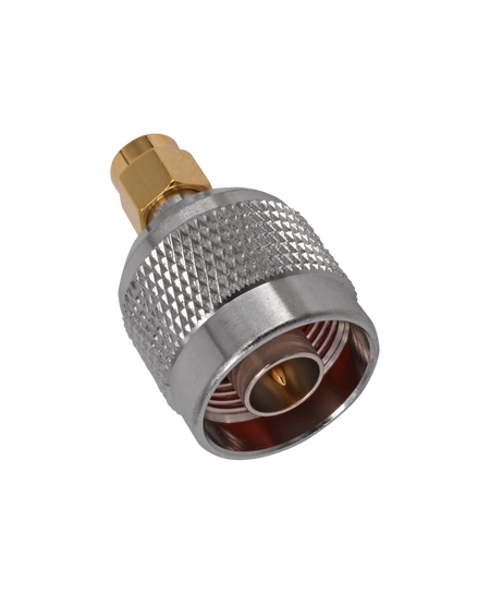Hills Antenna N Male to SMA Male Adaptor - Nickel Plated Body