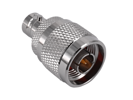 Hills Antenna N Male to BNC Female Adaptor - Nickel Plated Body