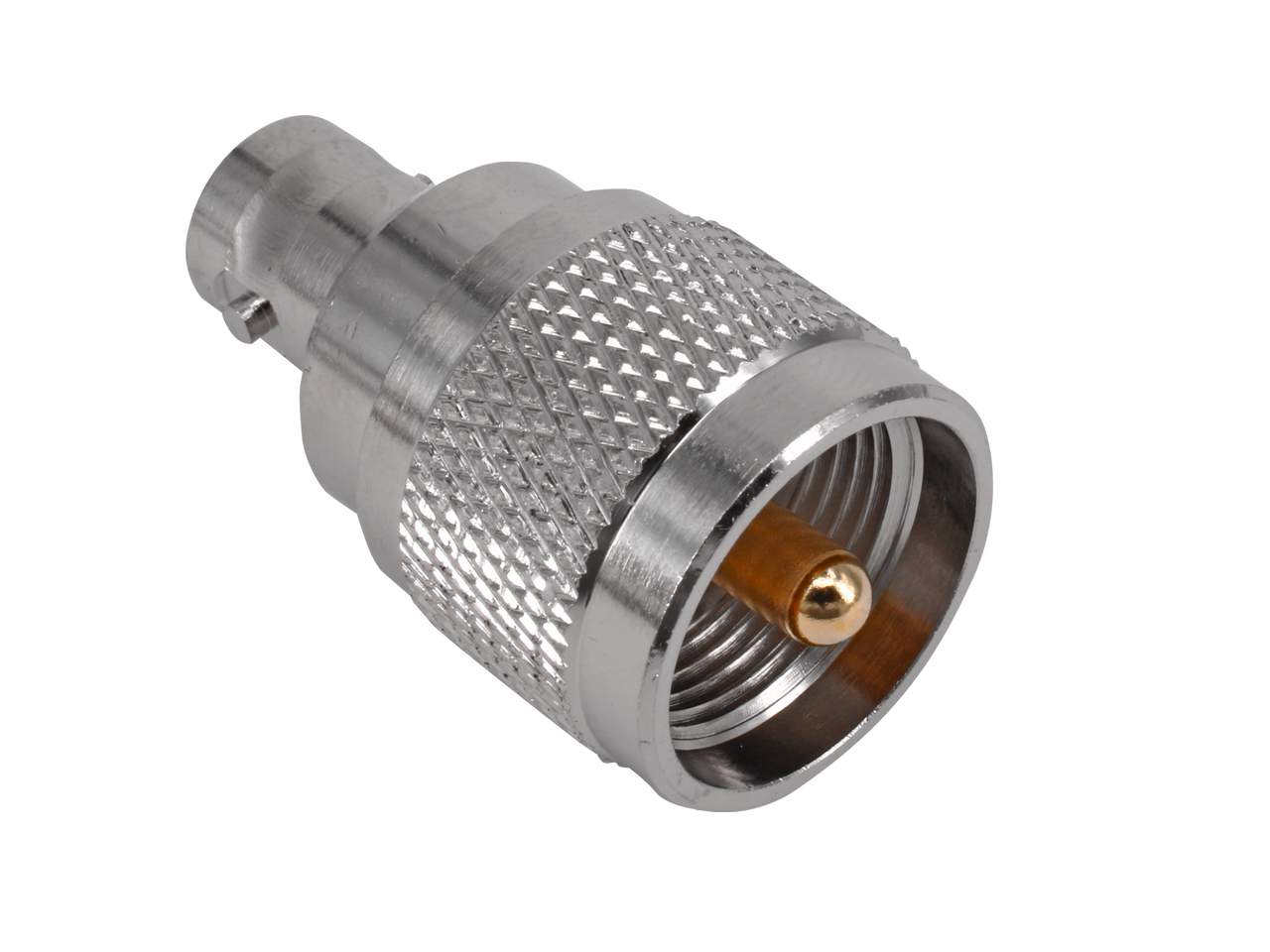 Hills Antenna UHF/PL-259 Male to BNC Female Adaptor - Nickel Plated Body