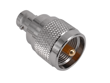 Hills Antenna UHF/PL-259 Male to BNC Female Adaptor - Nickel Plated Body