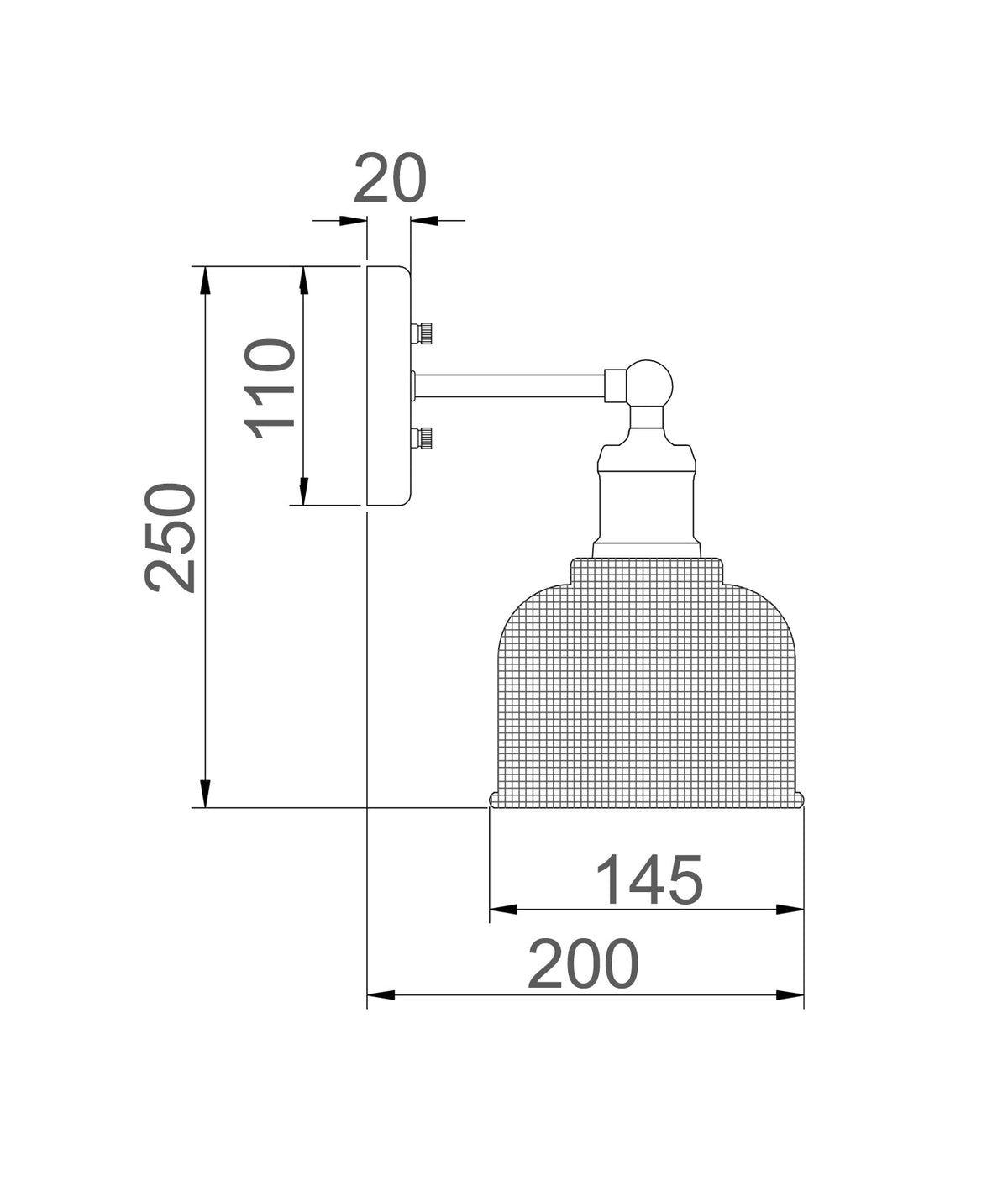 Bell Interior Dome Clear Segmented Glass Wall Light