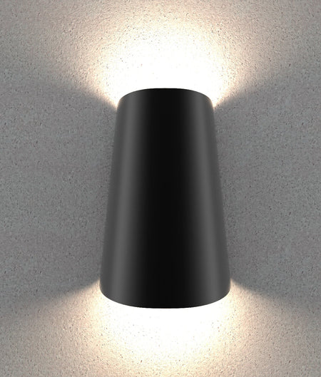 Bestri LED Tri-CCT Exterior Surface Mounted Cone Up/Down Wall Light IP65 - Dark Grey