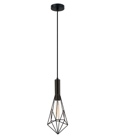 BLACKBAND & WHITEBAND Small Diamond Shape Bird Cage Pendant Light - Black