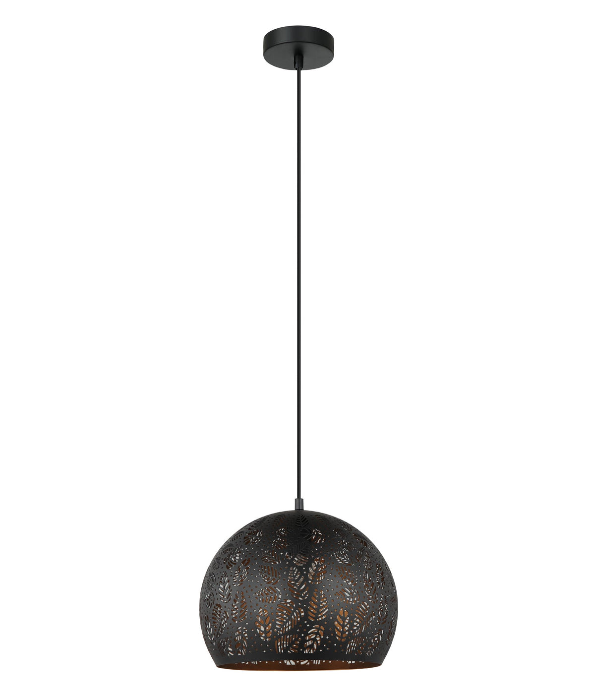Botanica Bohemian Embossed Dome Shape Pendant Light - Black