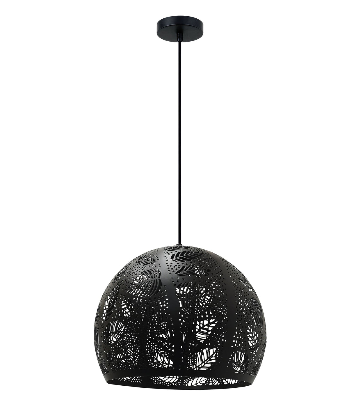 Botanica Bohemian Embossed Dome Shape Pendant Light - Black