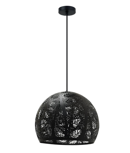Botanica Bohemian Embossed Dome Shape Pendant Light - Black