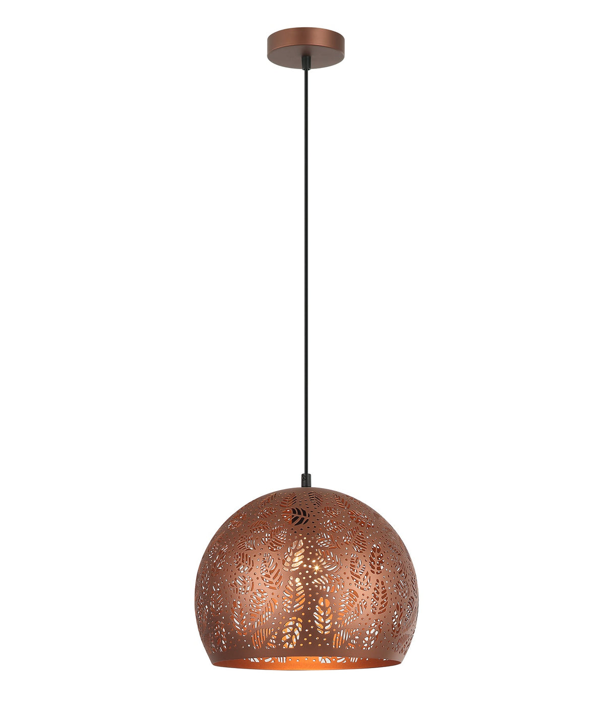 Botanica Bohemian Embossed Dome Shape Pendant Light - Coffee