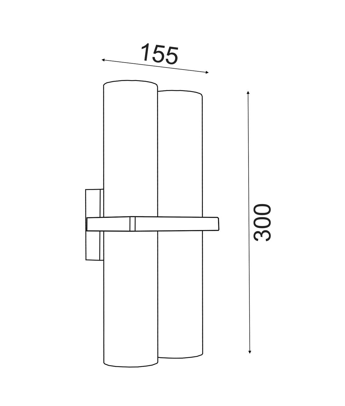 Briller Exterior Black Up/Down Single / Double Pillar Spot Light IP65 - Single