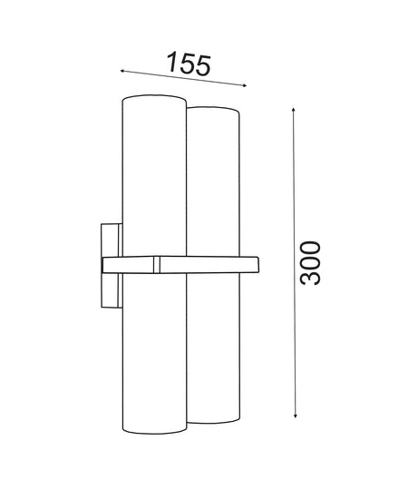 Briller Exterior Black Up/Down Single / Double Pillar Spot Light IP65 - Double