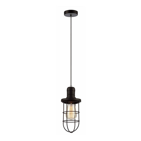 Curved Iron Cage Pendant Black
