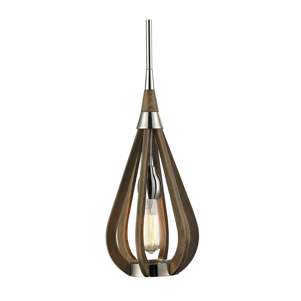 Modern Timber 1 Light Pendant Taupe