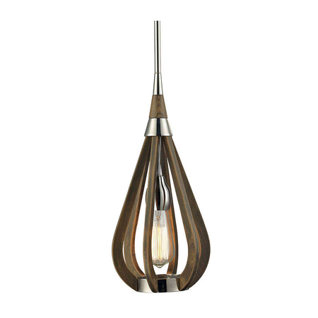 Modern Timber 1 Light Pendant Taupe
