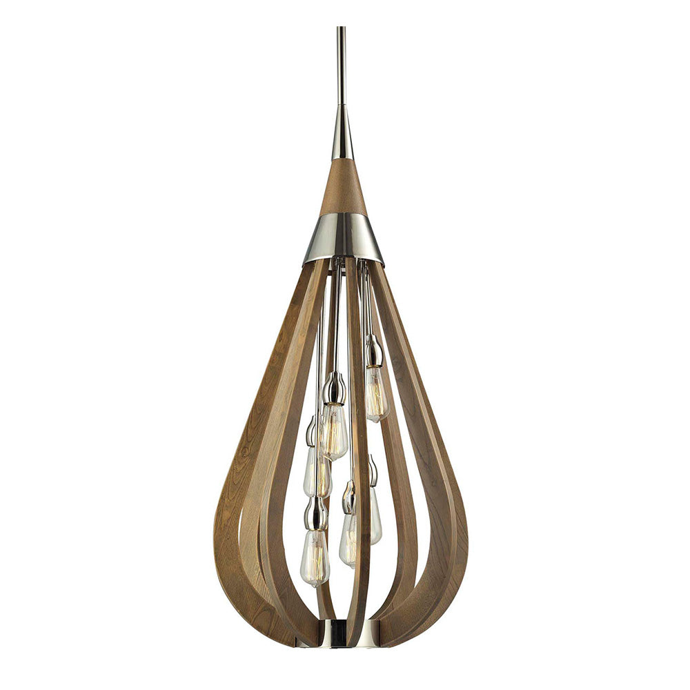 Modern Timber 6 Light Pendant Taupe