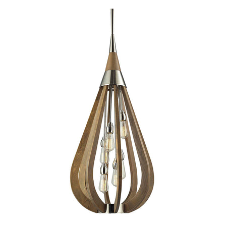 Modern Timber 6 Light Pendant Taupe