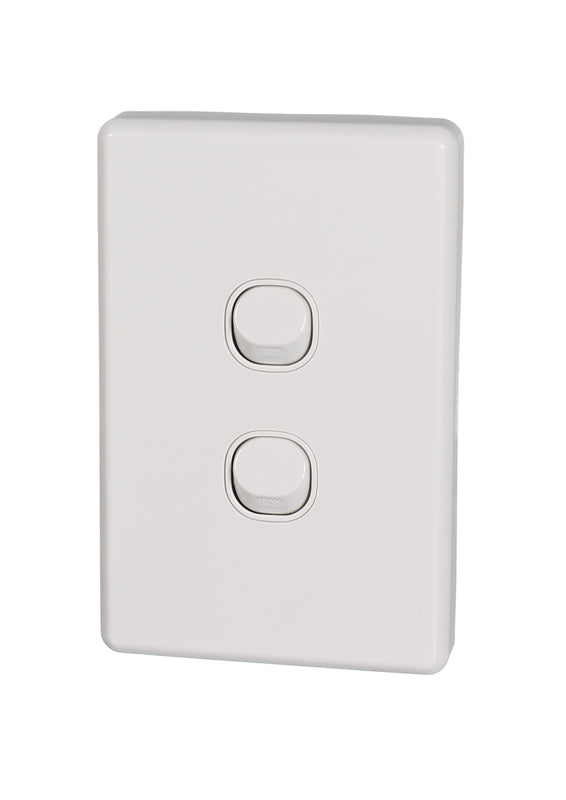 Clipsal Classic C2032VA-WE | 2 Gang Switch 10AMP | White Electric