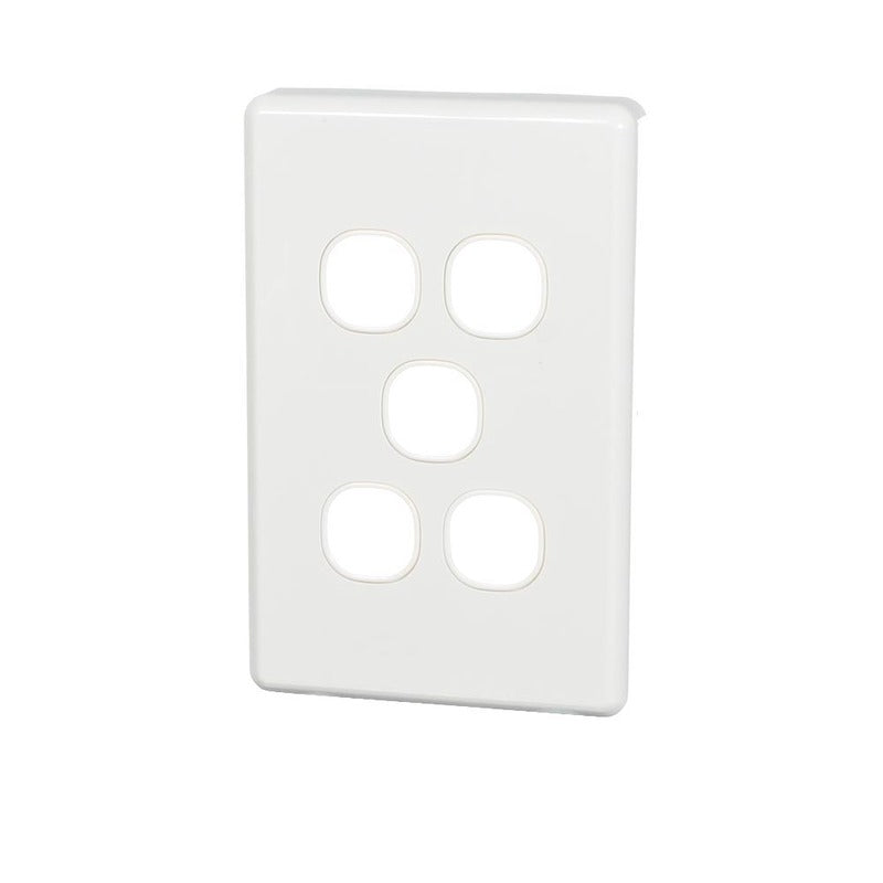 Clipsal Classic C2035VH-WE | 5 Gang Grid and Surround | White Electric