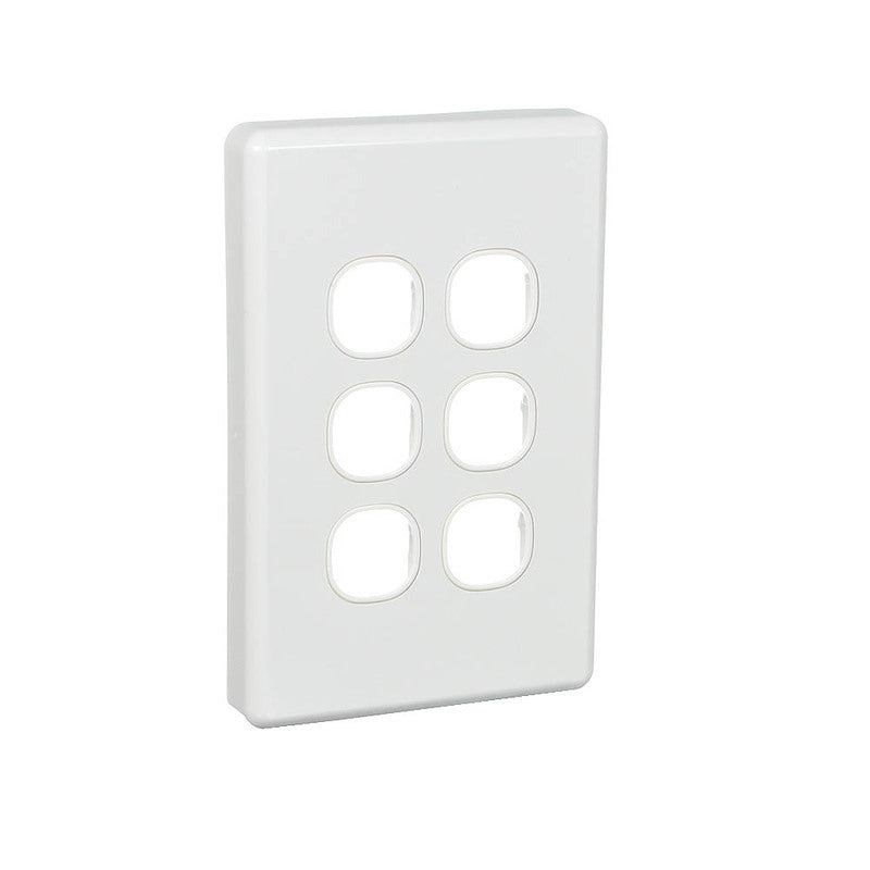 Clipsal Classic C2036VH-WE | 6 Gang Grid and Surround | White Electric