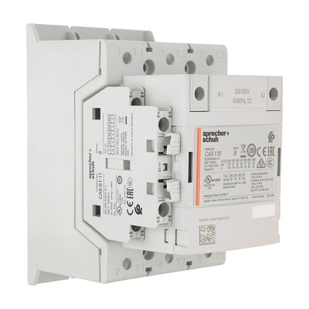 S&S CA9 Contactor 55kW 3Pole 250 to 500VAC and VDC Coil 1NO 1NC Contact Auxiliary