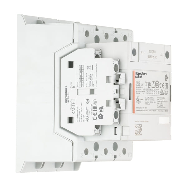 S&S CA9 Contactor 75kW 3Pole 100 to 250VAC and VDC Coil 1NO 1NC Contact Auxiliary
