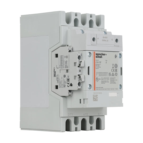 S&S CA9 Contactor 90kW 3Pole 250 to 500VAC and VDC Coil 1NO 1NC Contact Auxiliary