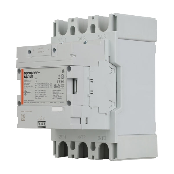 S&S CA9 Contactor 132kW 3Pole 250 to 500VAC and VDC Electronic Coil 1NO 1NC Contact Auxiliary