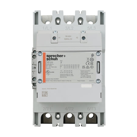 S&S CA9 Contactor 200kW 3Pole 100 to 250VAC and VDC Coil 1NO 1NC Contact Auxiliary
