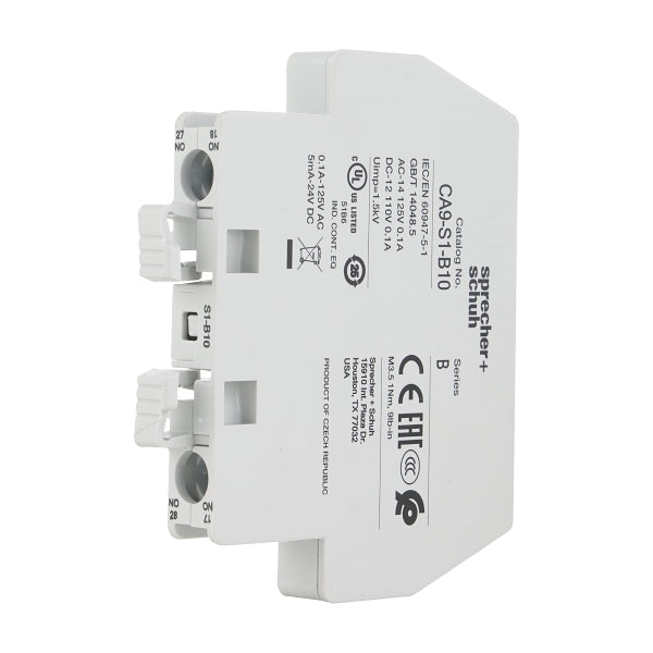 S&S CA9 Auxiliary Contact with 1NO Contact Low Power Inside Position for CA9 116 and 370