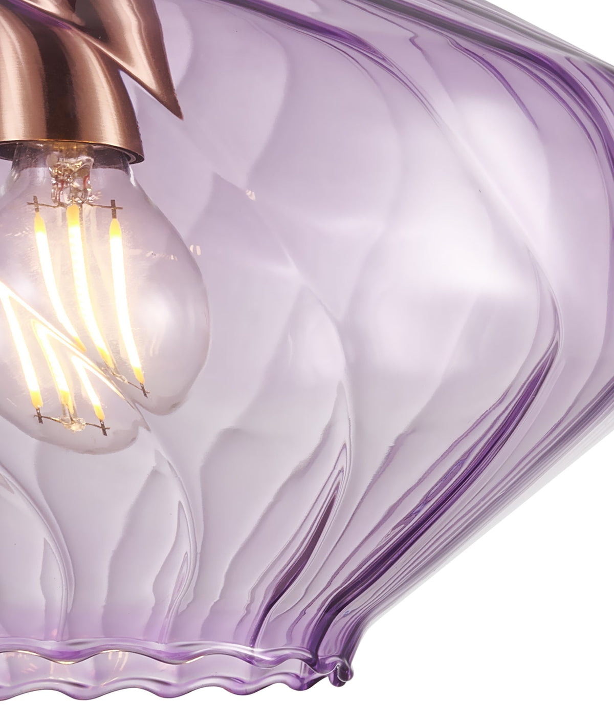 Campana Interior Wine Glass Shape Ribbed Pendant Light - Purple