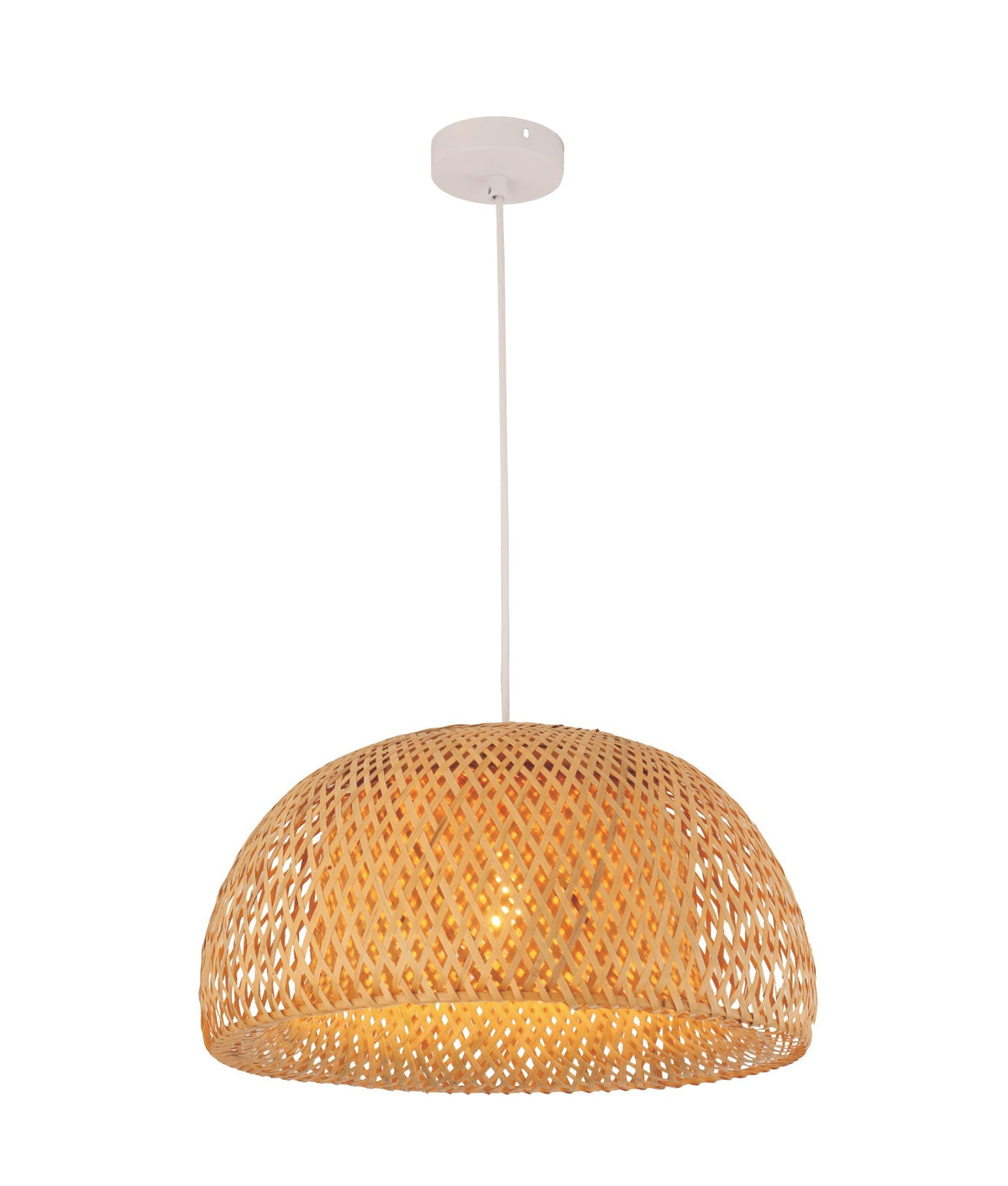 Canasta Bohemian Interior Natural Bamboo Finish Pendant Light