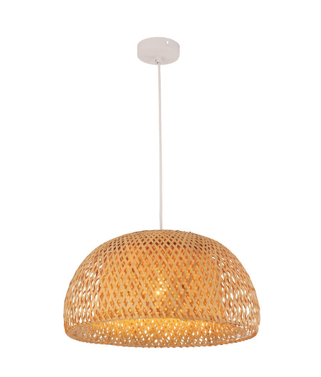 Canasta Bohemian Interior Natural Bamboo Finish Pendant Light