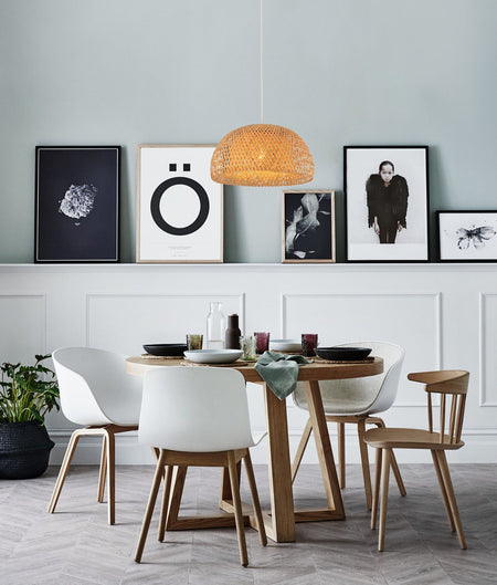 Canasta Bohemian Interior Natural Bamboo Finish Pendant Light