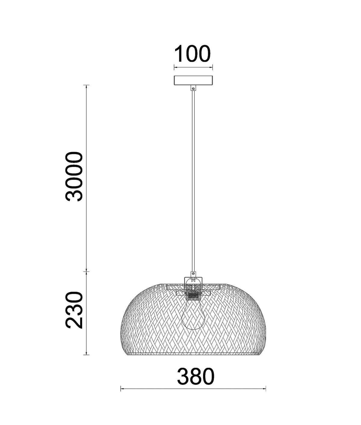 Canasta Bohemian Interior Natural Bamboo Finish Pendant Light