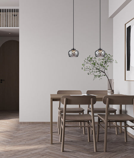 Caramelle Interior LED Tri-CCT Glass with Segments Ellipse Pendant Light - Smokey Black