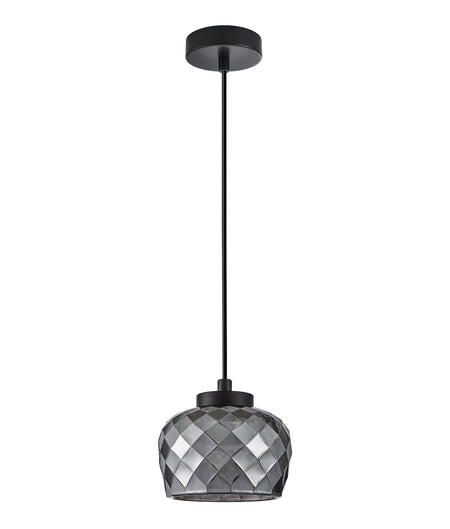 Caramelle Interior LED Tri-CCT Glass with Segments Ellipse Pendant Light - Smokey Black