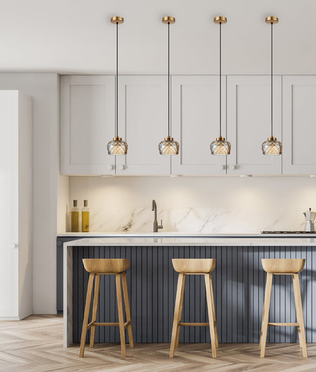 Caramelle Interior LED Tri-CCT Glass with Segments Ellipse Pendant Light - Amber