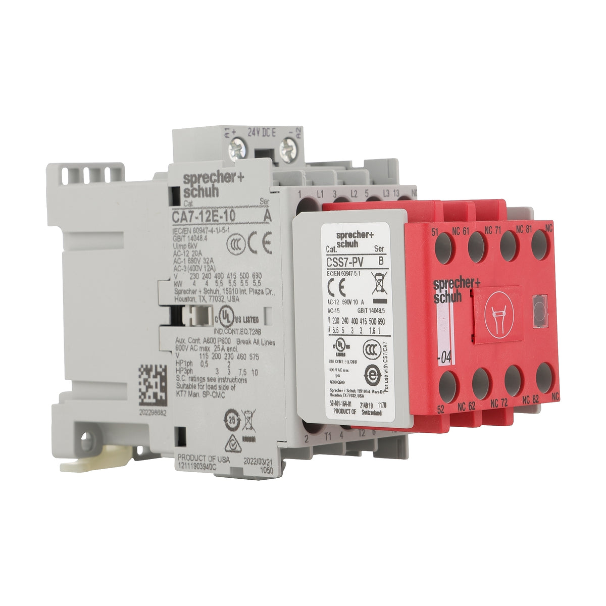 CAS71214C240VAC Safety Contactor 5kW 3 Pole