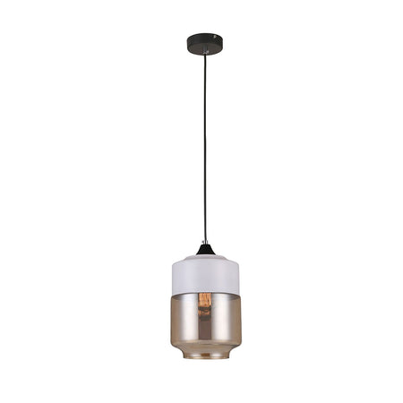 Jar Pendant Light With White & Amber